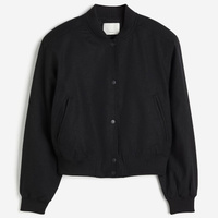 Куртка H&M Linen-blend Bomber, черный