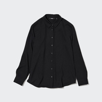 Блузка UNIQLO с длинными рукавами, черный