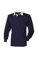 Классическая рубашка-поло для регби с длинным рукавом Front Row, темно-синий