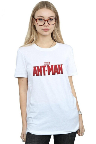 Хлопковая футболка бойфренда с логотипом фильма «Человек-муравей» Marvel, белый