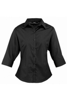 Блузка из поплина с 3 и 4 рукавами. Простая рабочая рубашка. Premier, черный