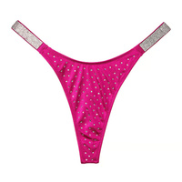 Плавки бикини Victoria's Secret Swim Shine Strap Thong, малиновый