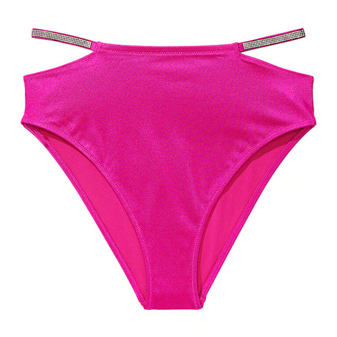 Плавки бикини Victoria's Secret Swim Shine Strap High-Waist Cheeky, малиновый