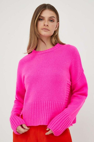 Шерстяной свитер Pinko, розовый