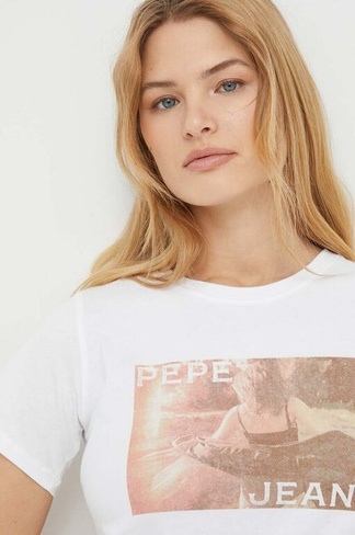 HIGI хлопковая футболка Pepe Jeans, белый