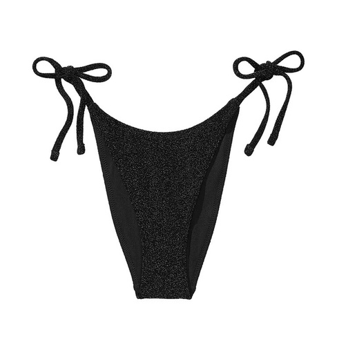 Плавки бикини Victoria's Secret Swim Shimmer Side-Tie Brazilian, черный