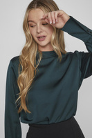 Атласная блузка с длинными рукавами Vila, зеленый
