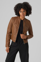 Куртка с кожаным эффектом и воротником Perkins Vero Moda, коричневый