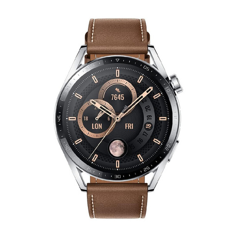 Умные часы Huawei Watch GT 3, (JPT-B19V), 46 мм, Bluetooth, серебристый/коричневый HUAWEI