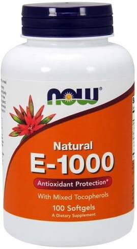 Now Foods, Витамин Е-1000 Натуральный 100 капсул