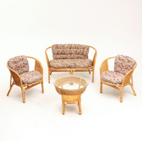 Набор садовой мебели Bahama Wicker: 2 кресла, диван, стол, натуральный ротанг