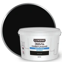 Эмаль акриловая универсальная Luxens цвет черный матовый 2.5 кг LUXENS None