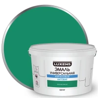 Эмаль акриловая универсальная Luxens цвет зеленый матовый 2.5 кг LUXENS None