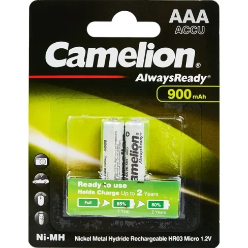 Батарейка никель-металлгидридная Camelion Always Ready NH-AAA900ARBP2 AAA 2 шт. Без бренда