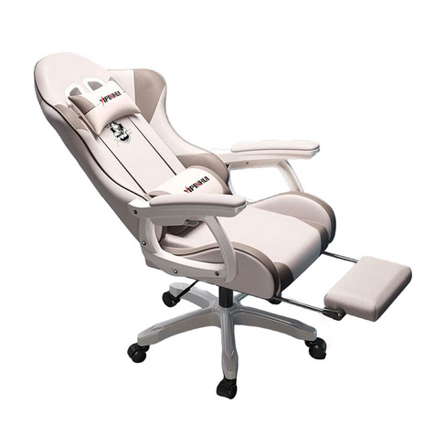 Игровое кресло Yipinhui DJ-06, 2 Gen, алюминий, подставка для ног, белый/серый