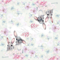Салфетки бумажные ND Play трехслойные Кролики пастель 33x33 см 20 шт 305991