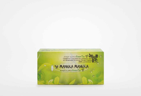 Manuka Manuka Green Tea 150 шт Салфетки для лица двухслойные с органическим зеленым чаем, 150 штук MONALISA