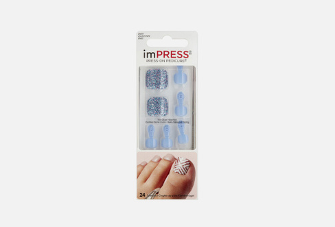 Impress Pedicure Smoky topaz 24 шт Накладные ногти KISS NEW YORK PROFESSIONAL