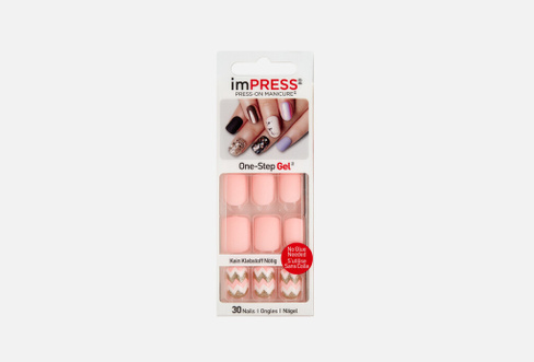 Impress Manicure Accent Pink mousse 30 шт Накладные ногти KISS NEW YORK PROFESSIONAL