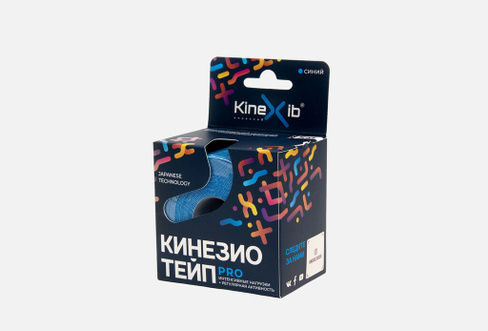 Kinesio Tape PRO 5m*5cm blue 1 шт Тейп (бинт) нестерильный адгезивный восстанавливающий KINEXIB