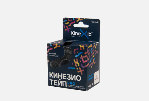 Kinesio Tape PRO 5m*5cm black 1 шт Тейп (бинт) нестерильный адгезивный восстанавливающий KINEXIB