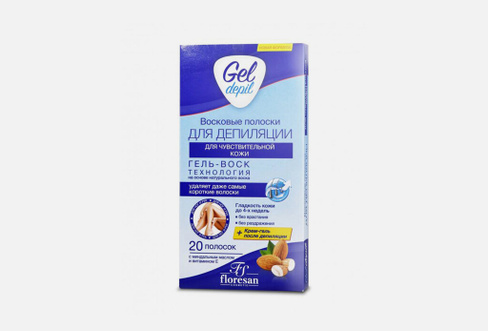 Gel Depil 20 шт Восковые полоски для депиляции для чувствительной кожи FLORESAN