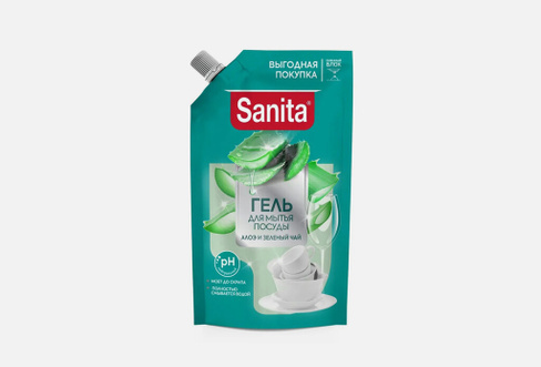 Алоэ и зеленый чай 900 г Средство для мытья посуды SANITA