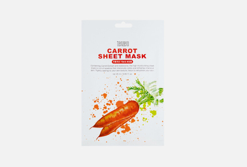Carrot Sheet Mask 1 шт Тканевая маска с экстрактом моркови TENZERO